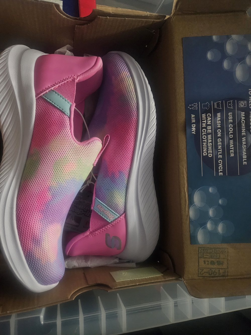 Skechers Kids' Pink Tie-Dye Slip-On Sneakers